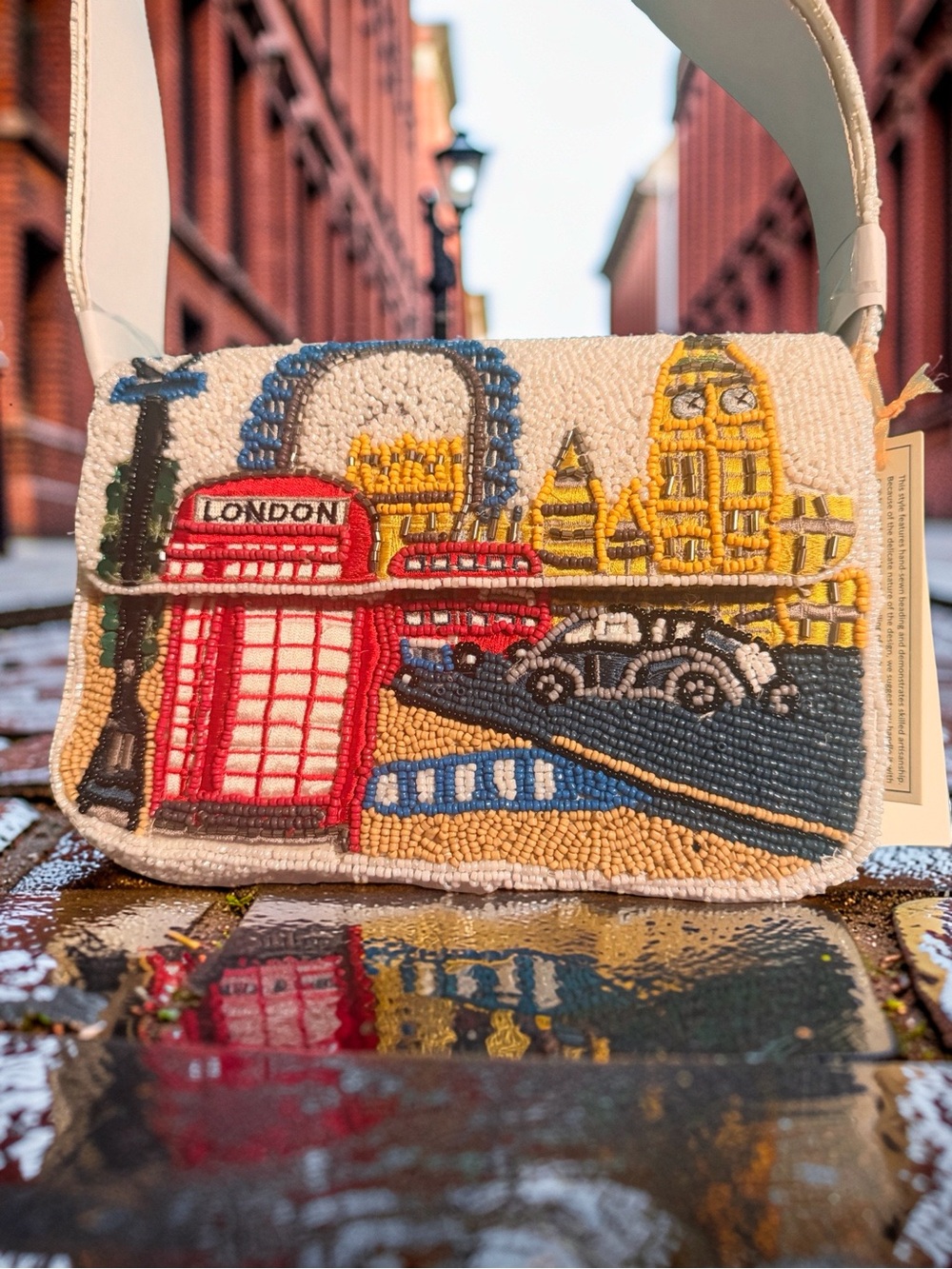 T.J.Maxx Beaded London Crossbody Bag in White, Red, Blue, Yellow